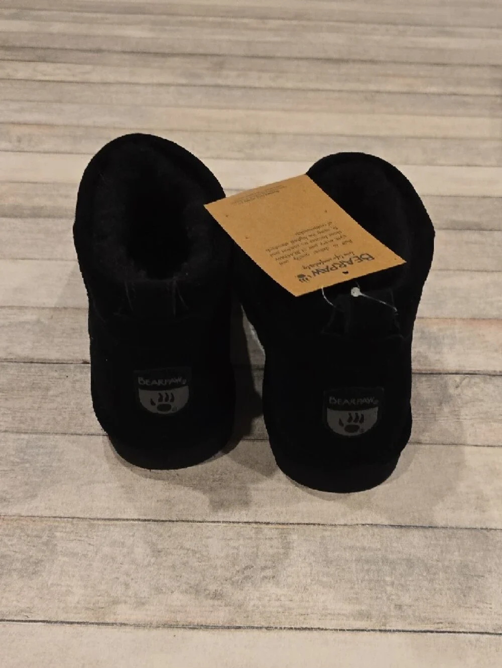 BearPaw Shorty Womens Black Suede Short Winter Boots Size 9 - Picture 3 of 8
